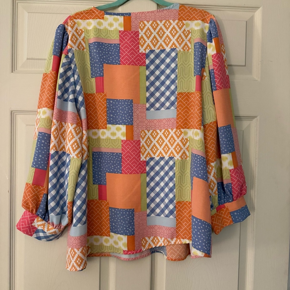 Michelle McDowell/Mary Square Patchwork Print Blo… - image 4